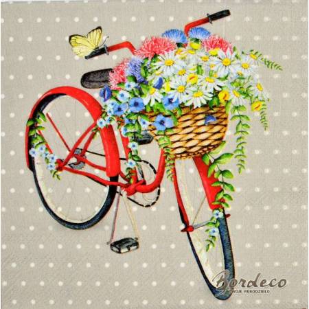 Serwetka decoupage firmy AMBIENTE rowery 33x33cm